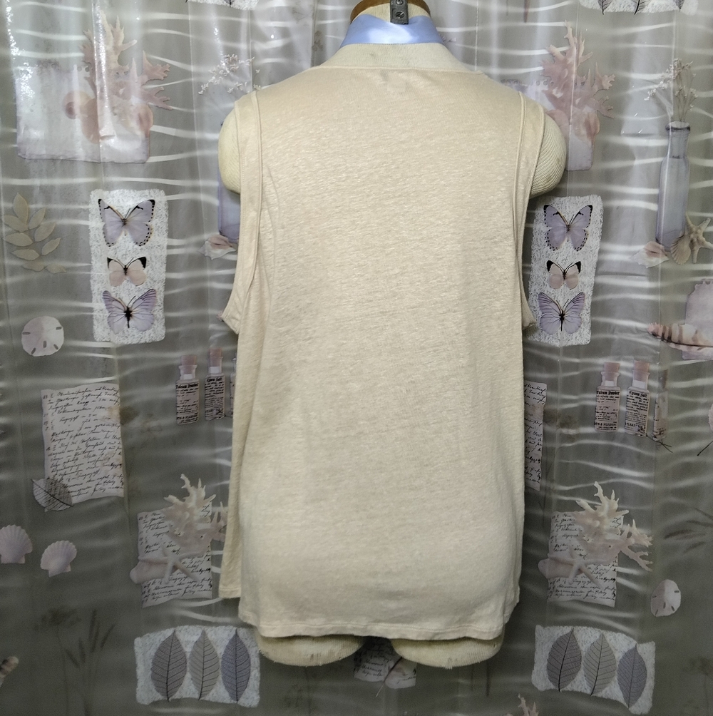 Sundance Sleeveless Cream Floral Medallion Embroidery Linen Tank Top XL - Picture 4 of 14